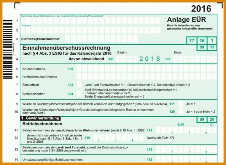 Vorlage Steuererklärung 2016 Formulare Euer Anlage Euer 2016