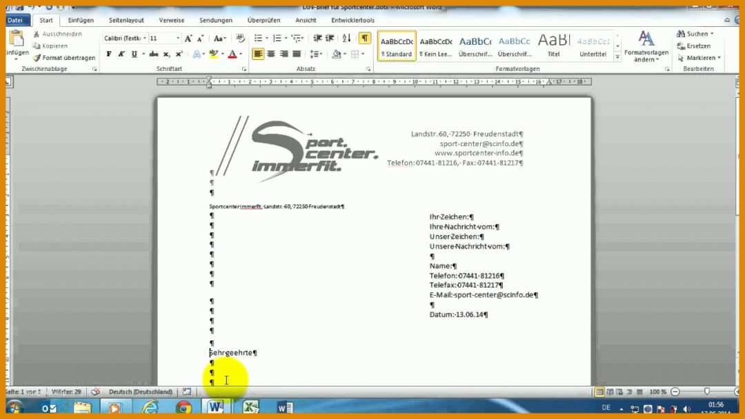 Atemberaubend Briefkopf Vorlage Word Erstellen 1280x720