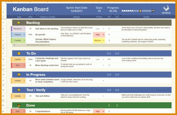 Unglaublich Kanban Board Excel Vorlage 1076x704