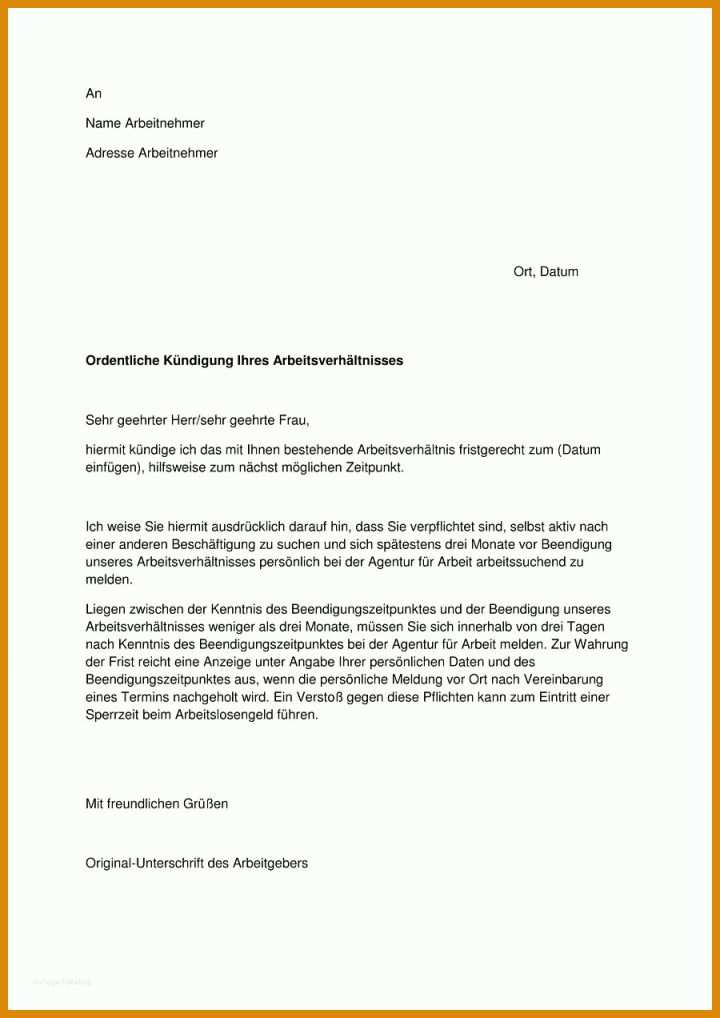 Spezialisiert Kündigung Vorlage Arbeitsvertrag 900x1272