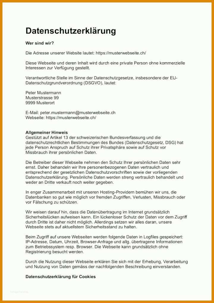 Schockierend Muster Vorlage Datenschutzerklärung 868x1227