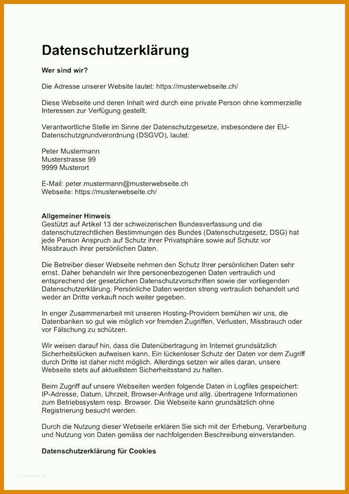 Schockierend Muster Vorlage Datenschutzerklärung 868x1227