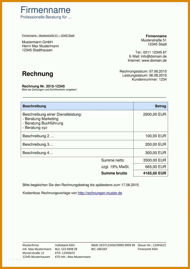 Schockieren Rechnung Selber Schreiben Vorlage 900x1272