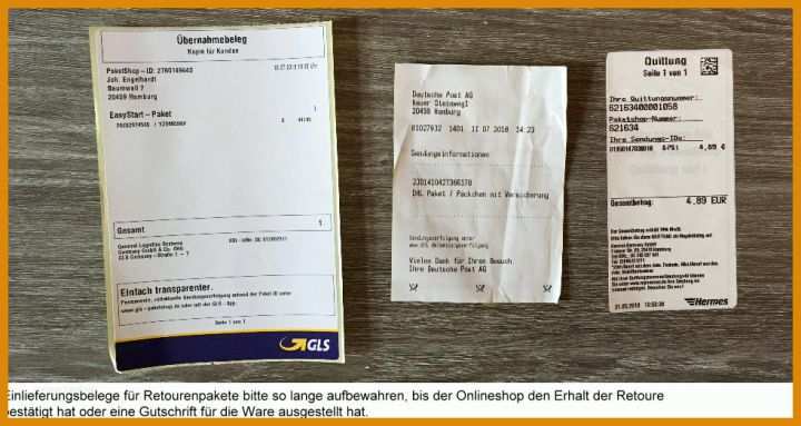 Bestbewertet Retourenschein Vorlage 982x522