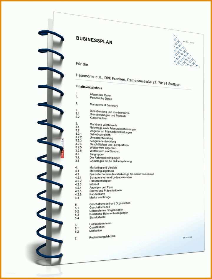 Salonkonzept Friseur Vorlage Businessplan Friseursalon