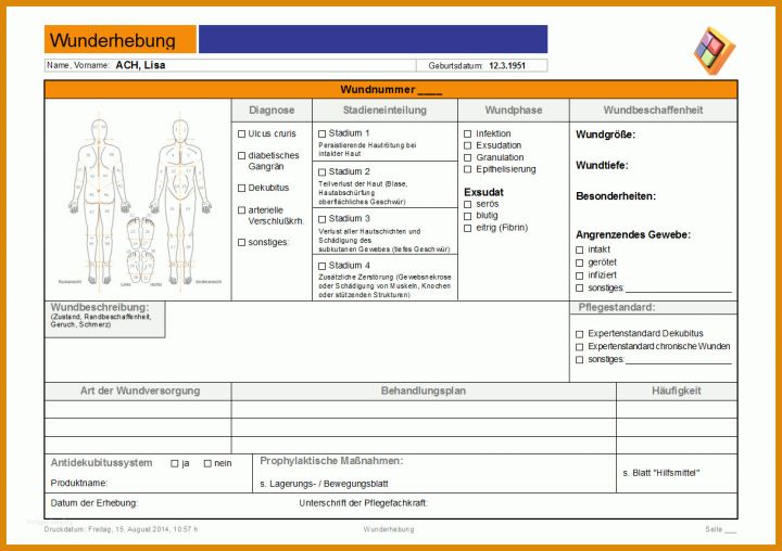 Kreativ Wunddokumentation Vorlage 1215x858