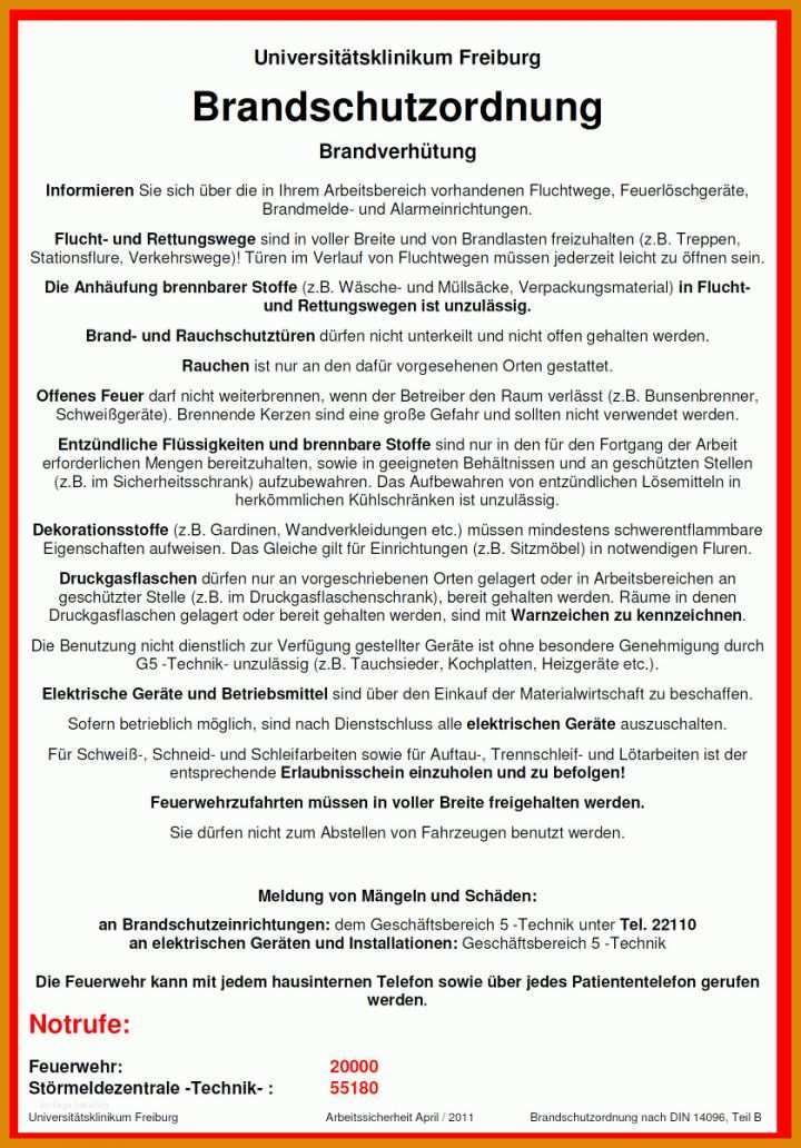 Wunderschönen Brandschutzordnung Teil B Vorlage Word 840x1204
