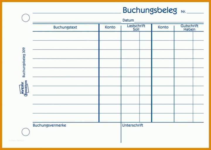 Beste Buchungsbeleg Vorlage Excel 1000x709