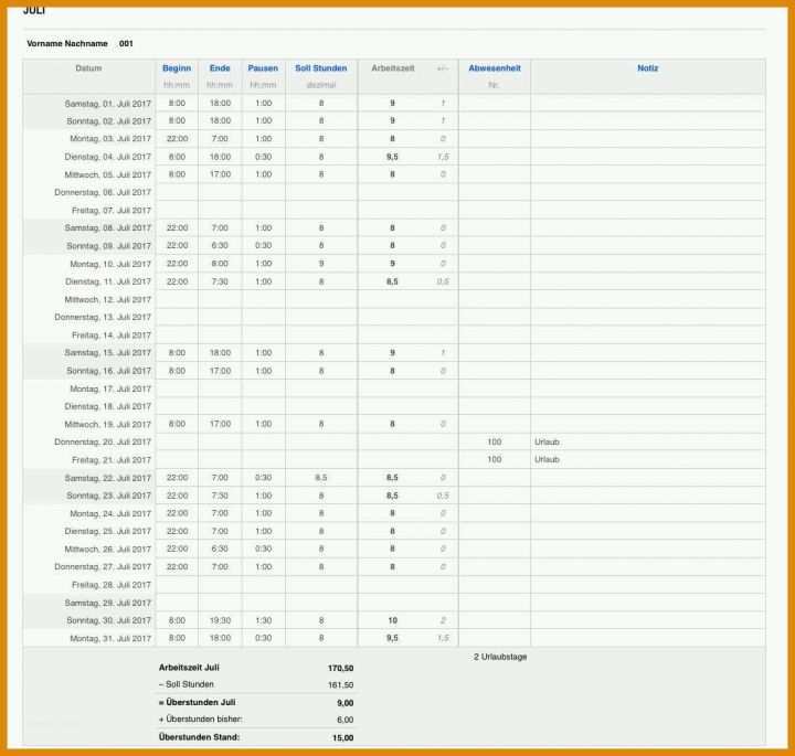 Unglaublich Datev Vorlage Zur Dokumentation Der Täglichen Arbeitszeit 2017 1096x1042