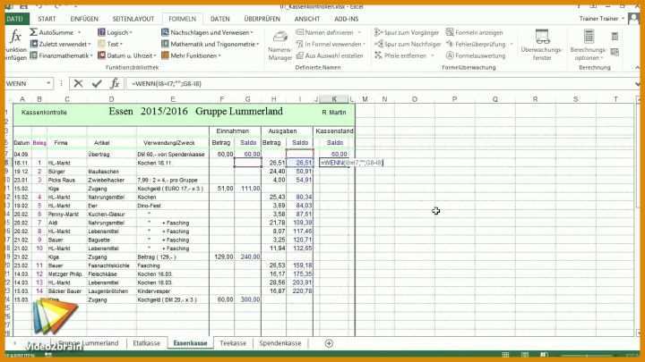 Fabelhaft Excel Vorlage Kassenbuch Privat 1280x720