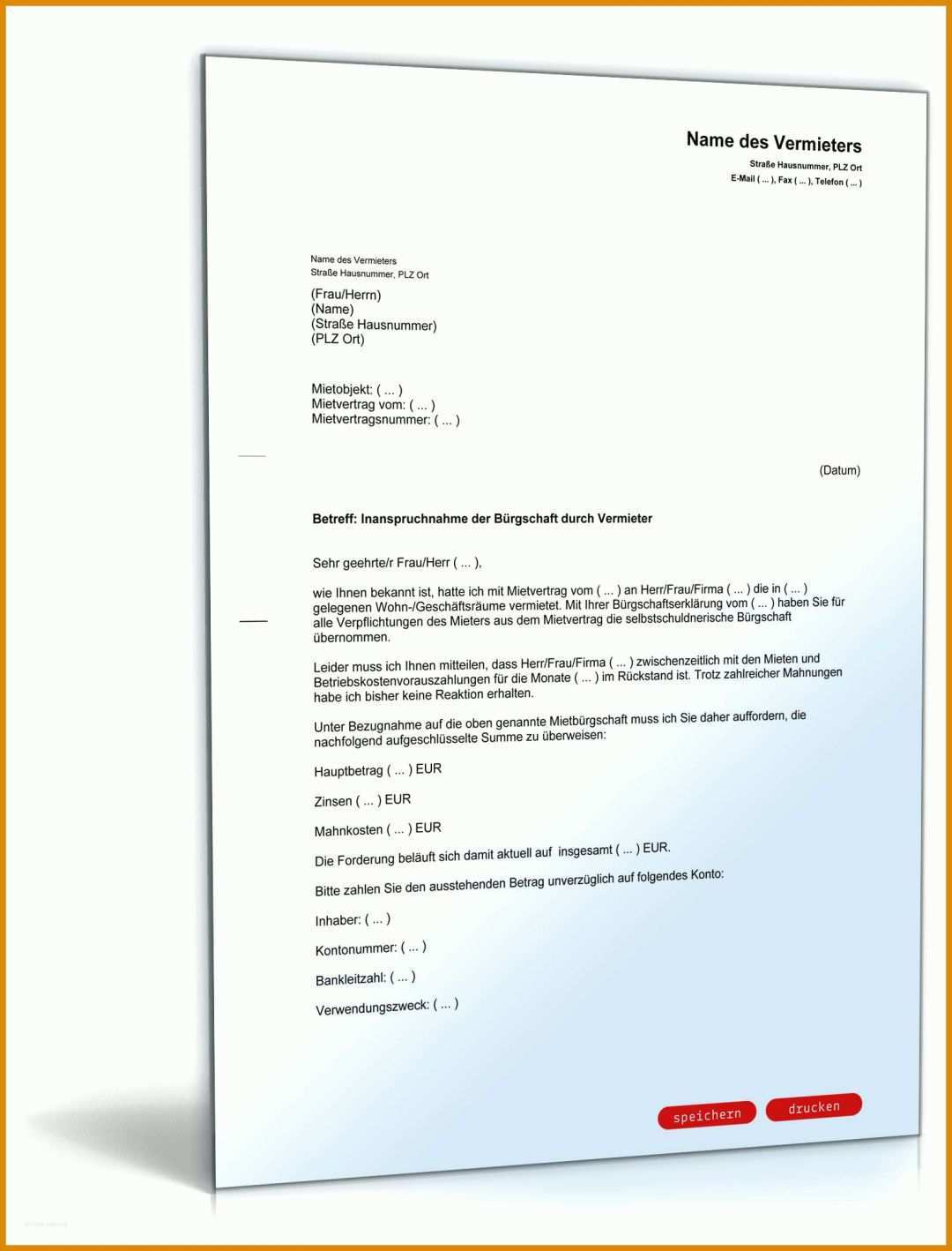 Spezialisiert Finanzielle Bürgschaft Vorlage 1600x2100