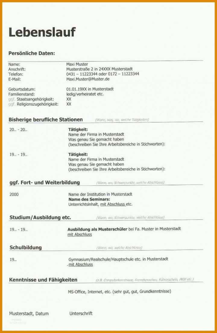 Ausgezeichnet Lebenslauf Vorlage Download Kostenlos Pdf 950x1460