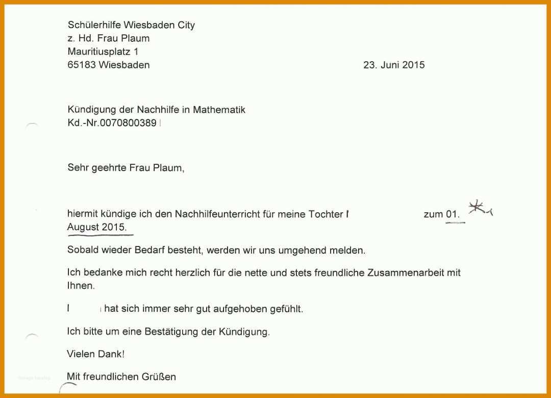 Unvergesslich Schülerhilfe Kündigung Vorlage 1240x896