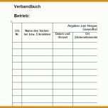 Unglaublich Verbandbuch Vorlage 800x600