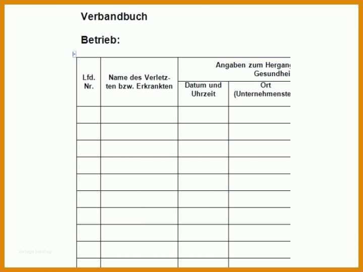 Wunderschönen Verbandbuch Vorlage 800x600