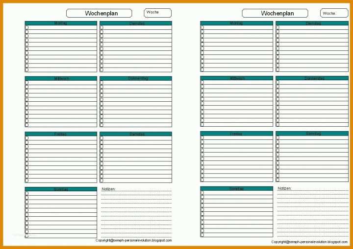 Einzigartig Zeitmanagement Wochenplan Vorlage 1123x794