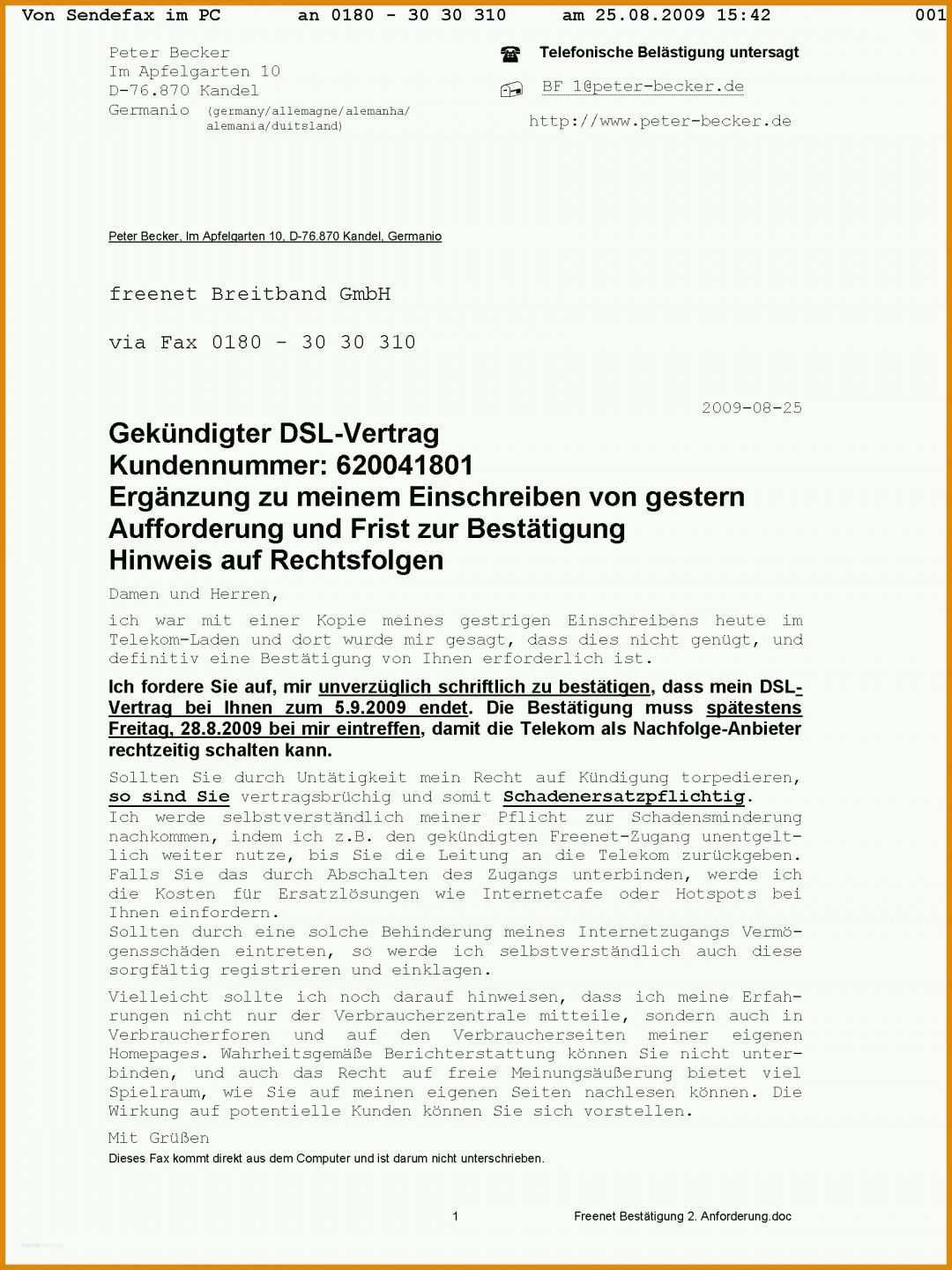 Wunderschönen 1&amp;1 Dsl Kündigung Vorlage Pdf 1728x2304