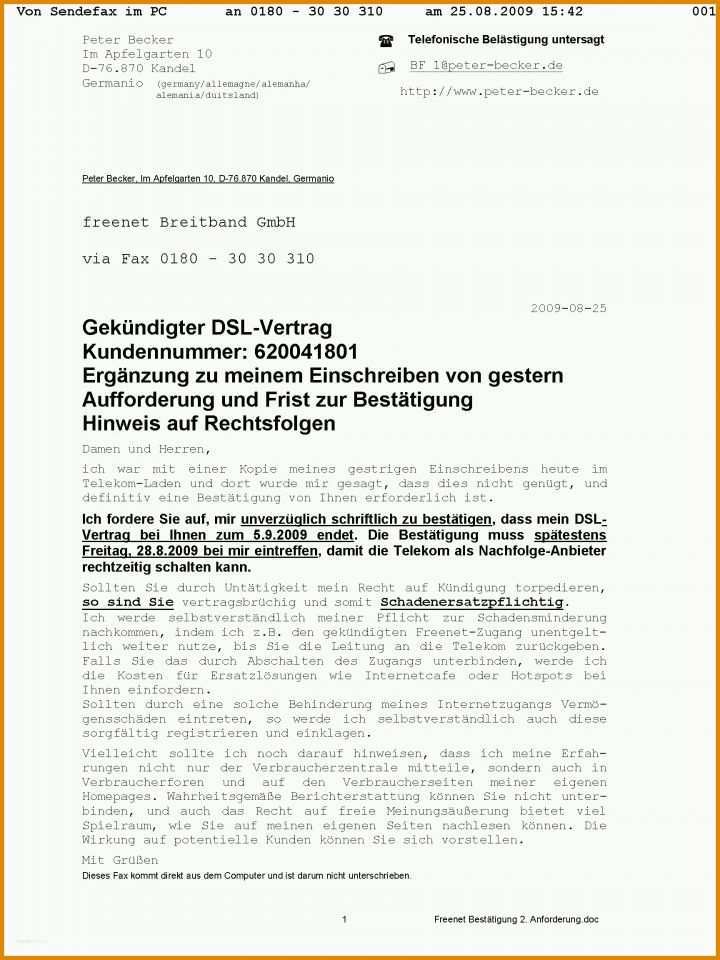 Unglaublich 1&amp;1 Dsl Kündigung Vorlage Pdf 1728x2304