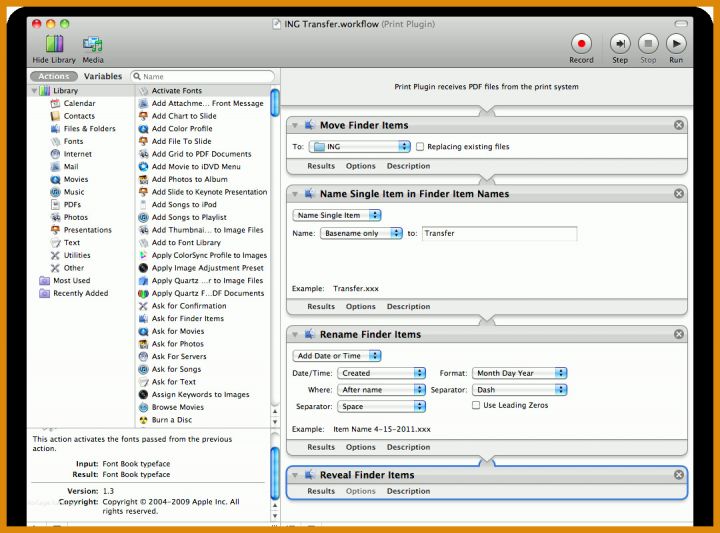 Phänomenal Automator Mac Vorlagen 1080x800