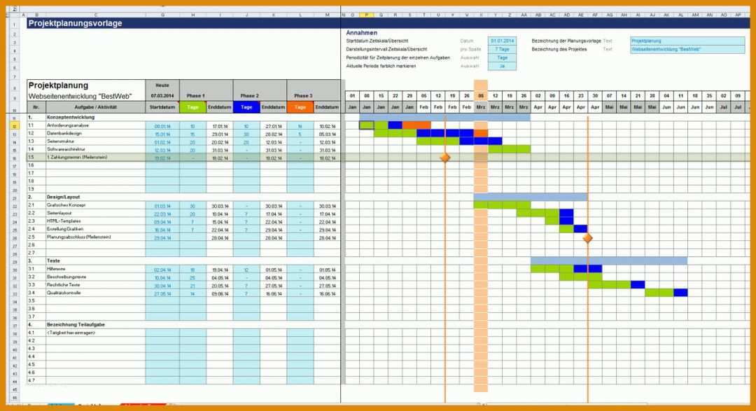 Auffällig Balkenplan Vorlage 1280x696