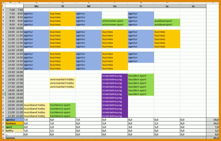 Bedarfsplanung Excel Vorlage Excel Vorlage Wochenplan