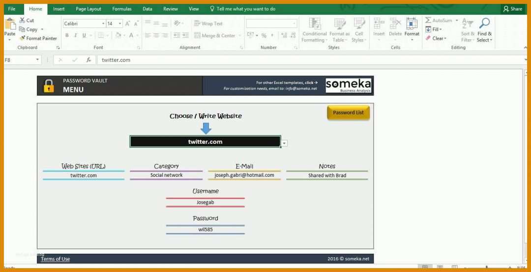 Limitierte Auflage Excel Passwortliste Vorlage 1365x700