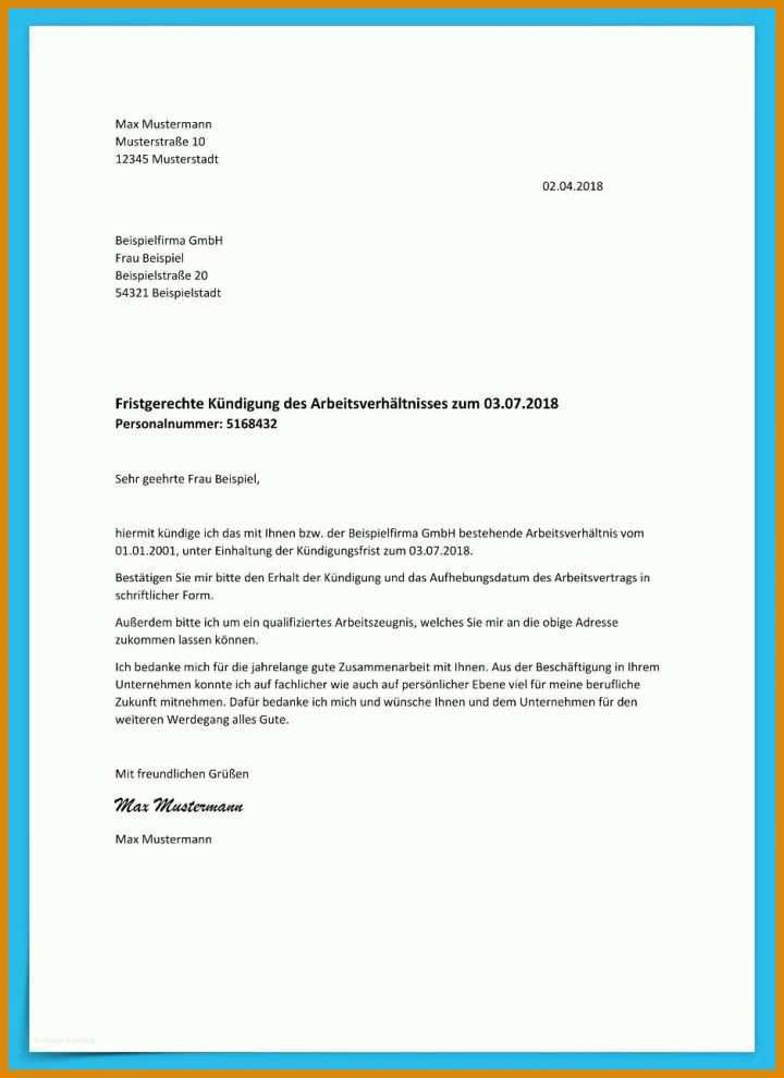 Einzigartig Kündigung Schreiben Vorlage 938x1290