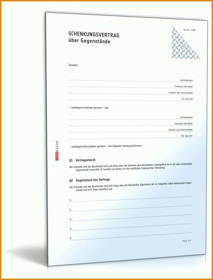 Auffällig Schenkungsvertrag Muster Vorlage Zum Download 1600x2100