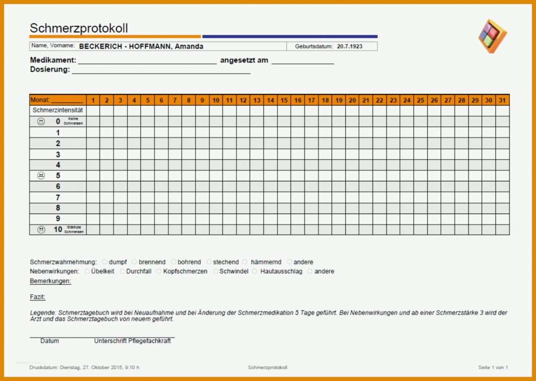 Atemberaubend Schmerztagebuch Rheuma Vorlage 1308x931