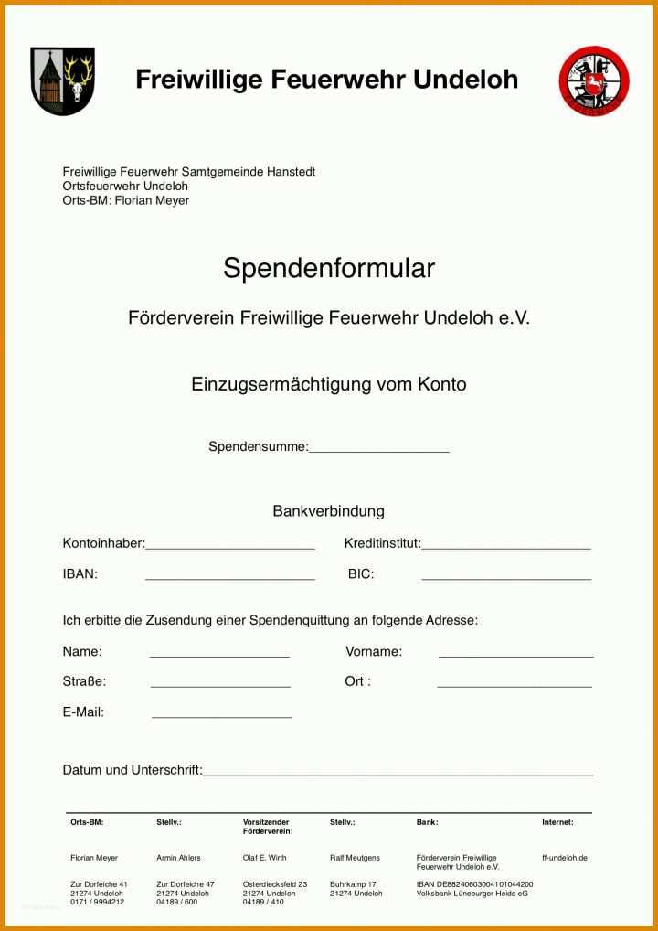 Spendenformular Vorlage Undeloh