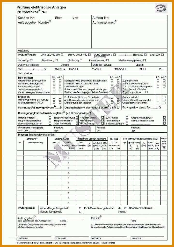 Atemberaubend Vorlage Prüfprotokoll Ortsveränderliche Geräte 848x1200