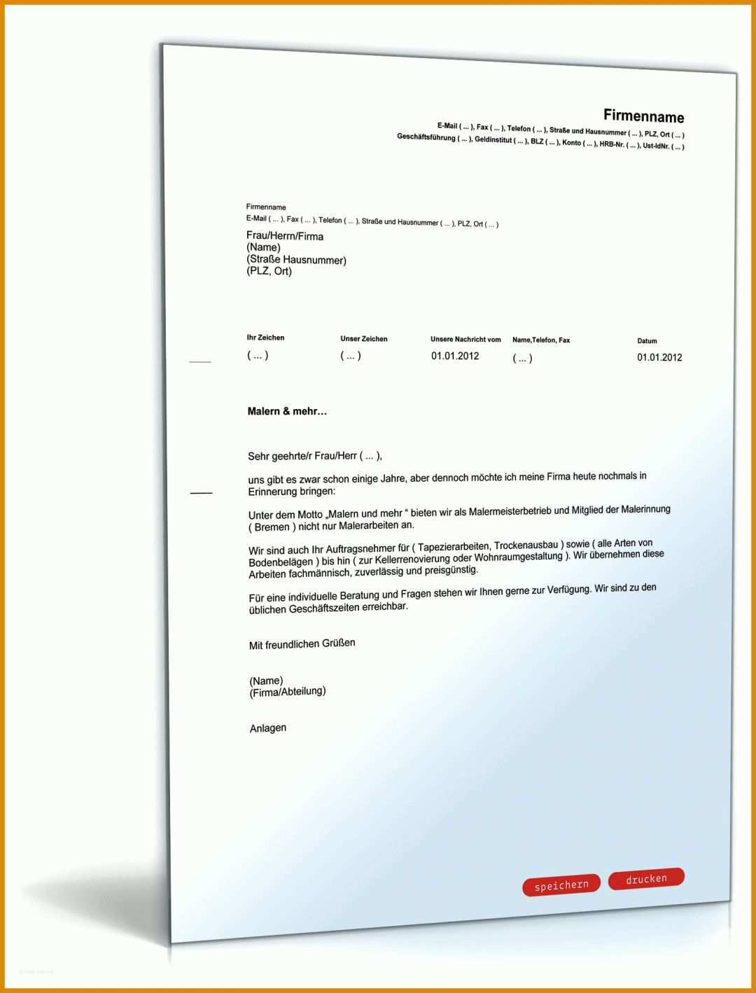 Allerbeste Werbebrief Vorlage 1600x2100