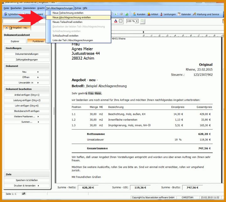 Abschlagsrechnung Muster Vorlage Teil Und Abschlagsrechnungen In Der Praxis