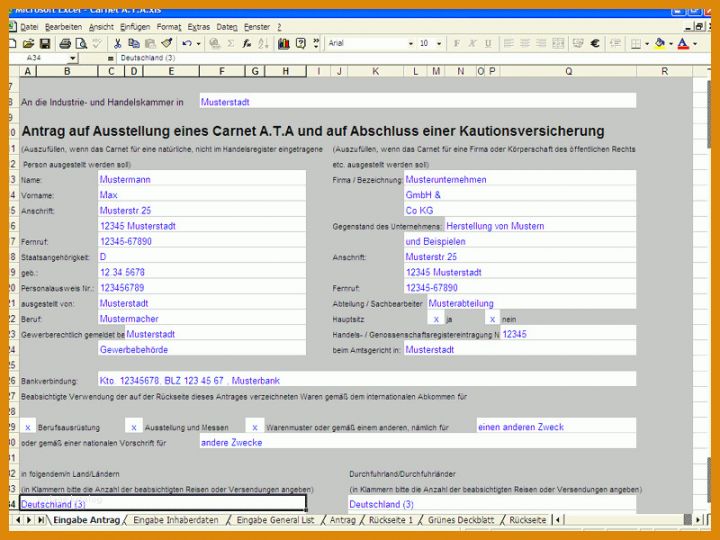 Beeindruckend Carnet ata Excel Vorlage 800x600