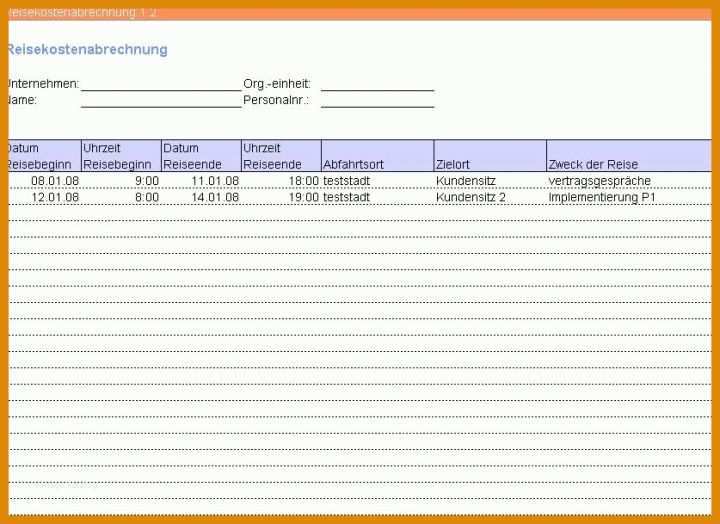 Bestbewertet Excel Vorlage Reisekosten 837x609