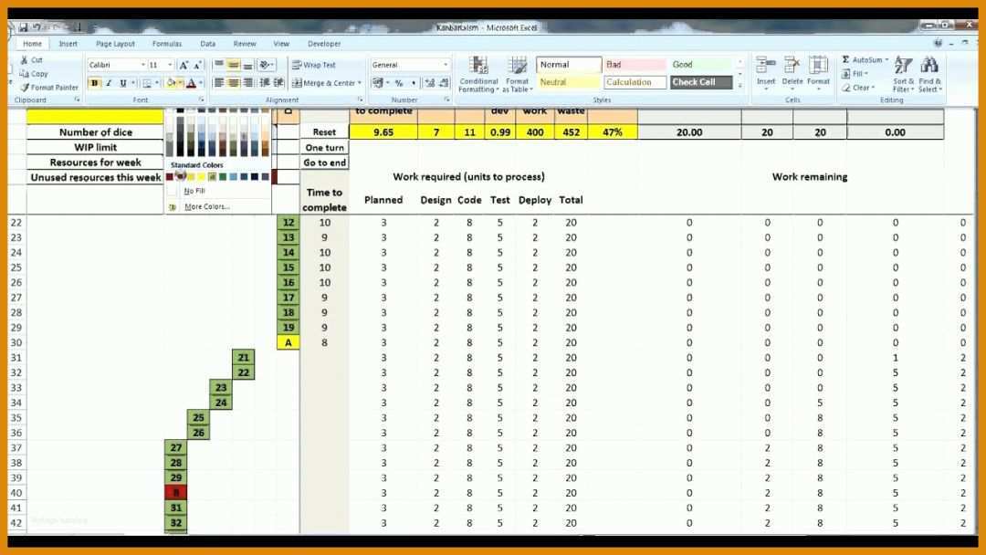 Rühren Kanban Board Excel Vorlage 1280x720