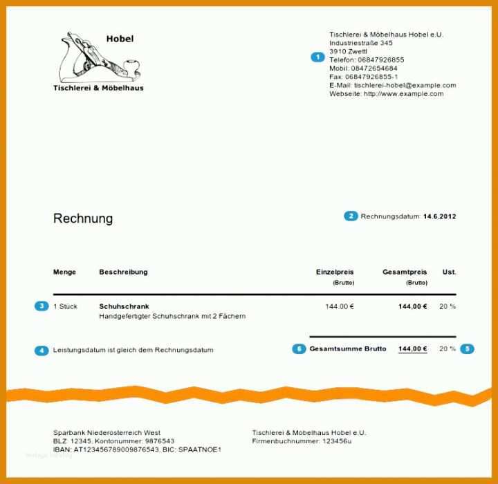 Rühren Kleingewerbe Rechnung Vorlage 782x760