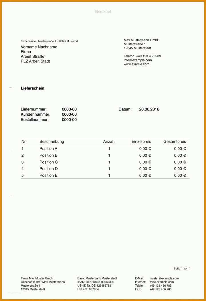 Großartig Lieferschein Vorlage Pdf 1134x1652