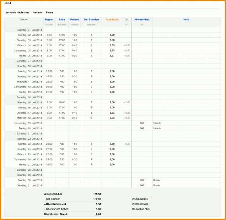 Erstaunlich Numbers Stundenzettel Vorlage 1750x1704
