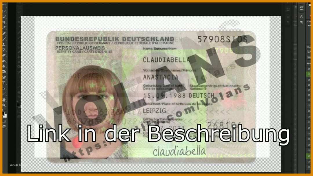 Faszinieren Personalausweis Vorlage Photoshop 1280x720