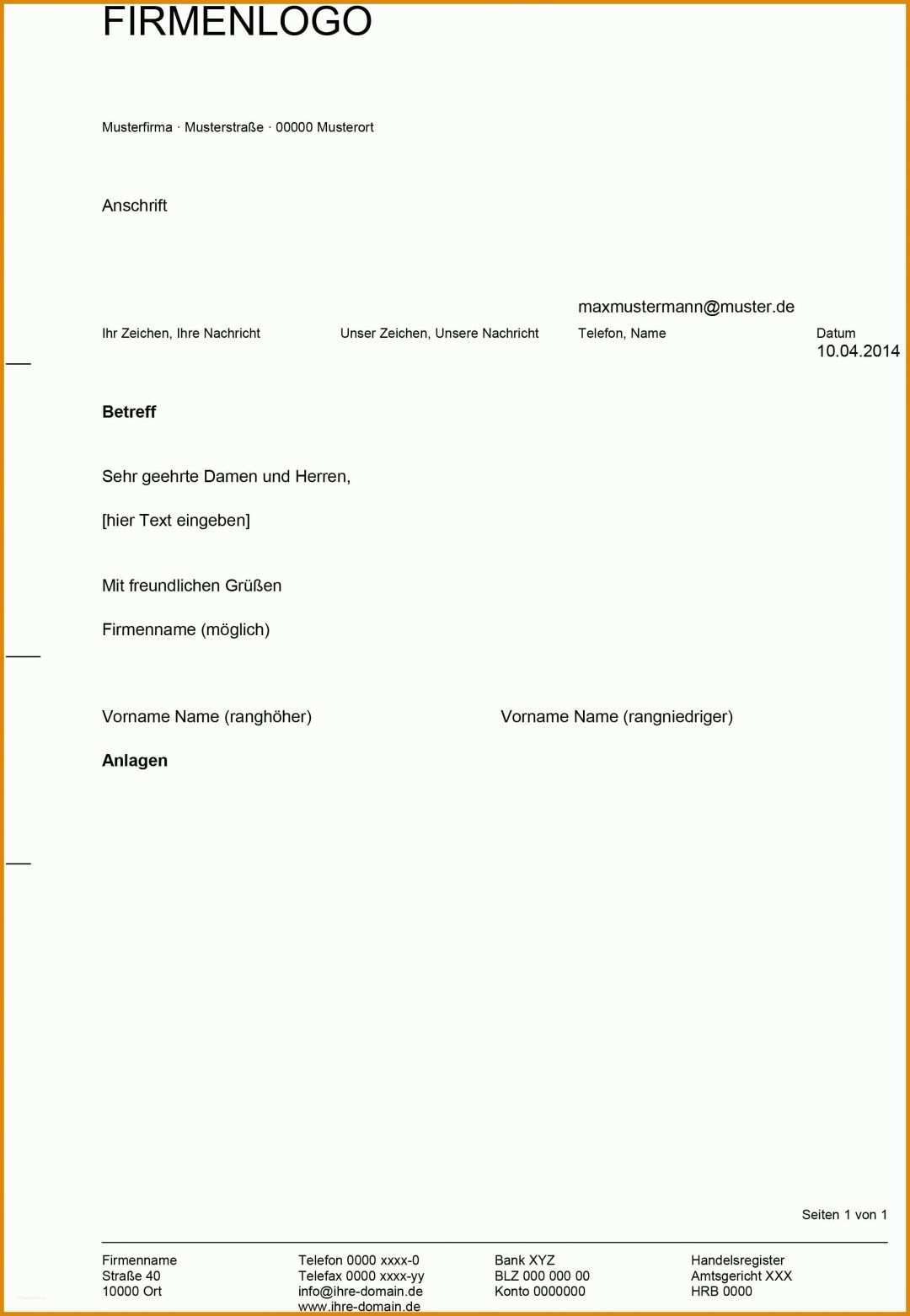 Neue Version Privater Geschäftsbrief Vorlage 2257x3265