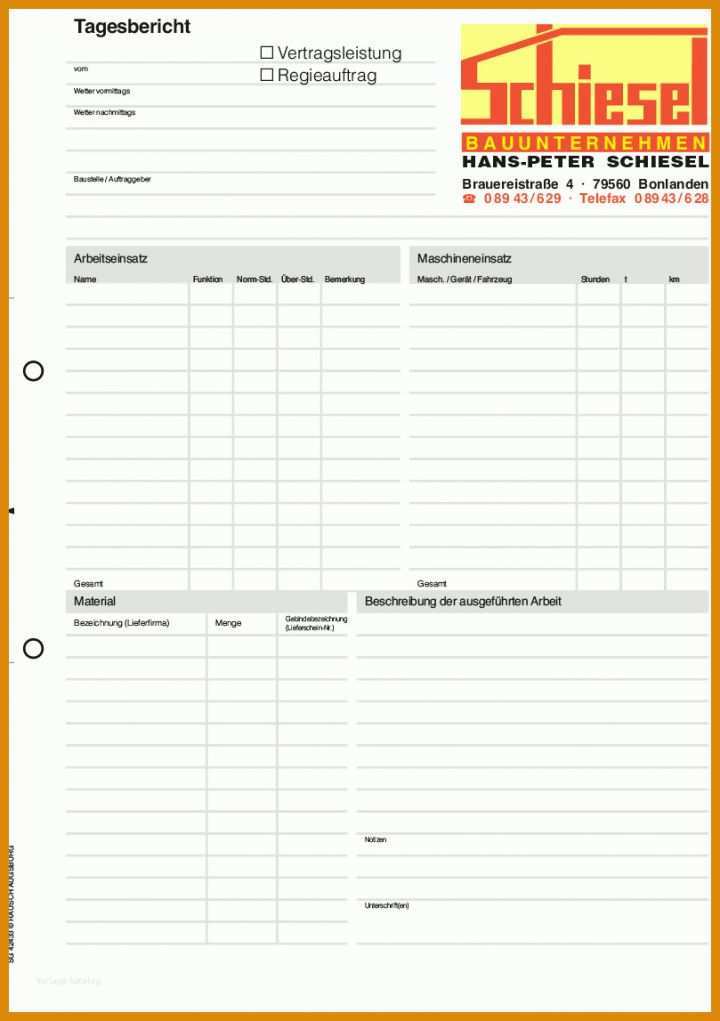 Erschwinglich Rapportzettel Vorlage 809x1147