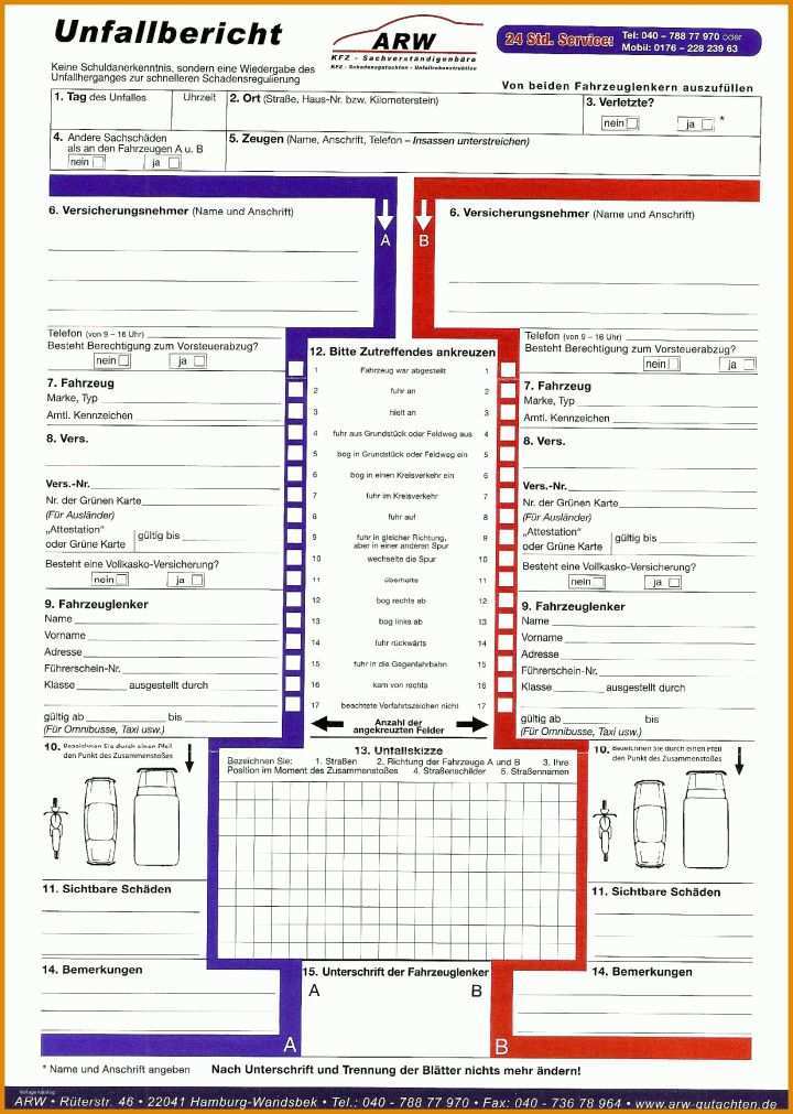 Hervorragend Vorlage Unfallbericht Kfz 1643x2307