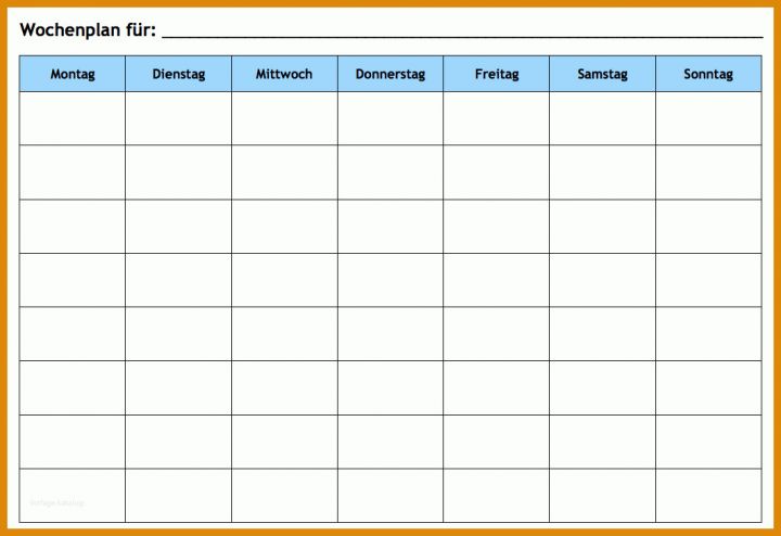 Empfohlen Wochenplan Vorlage Word 1063x729