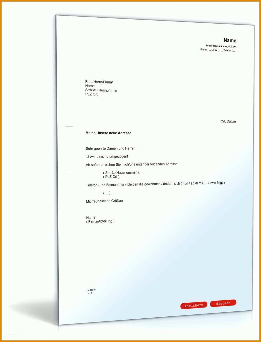 Unvergesslich Adressänderung Vorlage Pdf 1600x2100