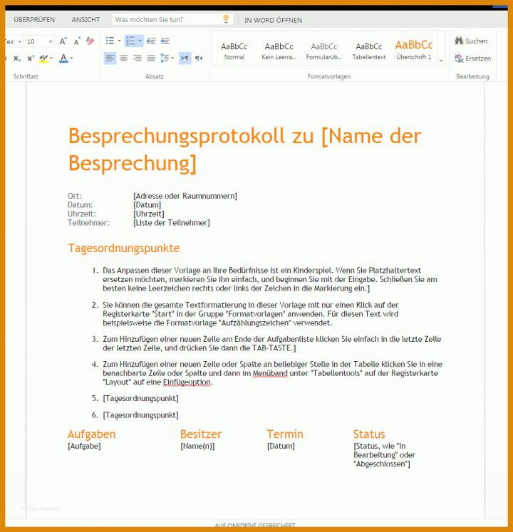 Überraschend Besprechungsnotiz Vorlage 978x1015