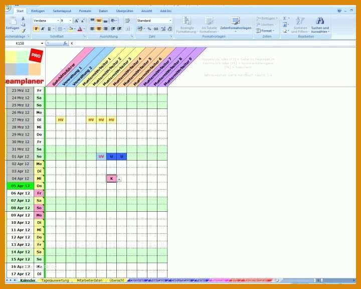 Beeindruckend Excel Personalplanung Vorlage 720x576