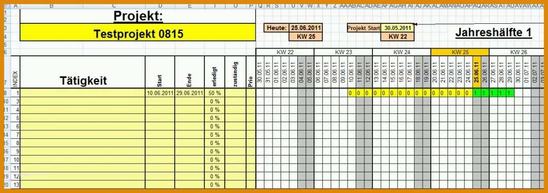 Staffelung Excel Vorlage Kalender Projektplanung 1314x463