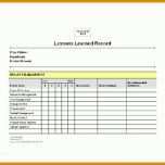 Unvergleichlich Lessons Learned Vorlage Excel 803x634