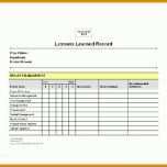 Unvergleichlich Lessons Learned Vorlage Excel 803x634
